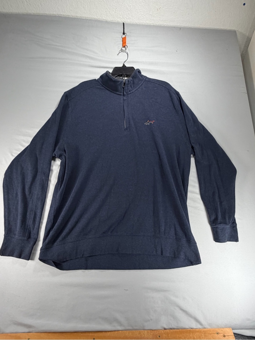 Greg Norman Mens XL Quarter Zip Pullover Navy Blue Long Sleeve Golf Shirt